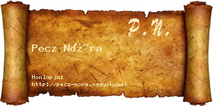 Pecz Nóra névjegykártya