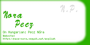 nora pecz business card