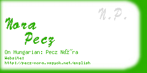 nora pecz business card